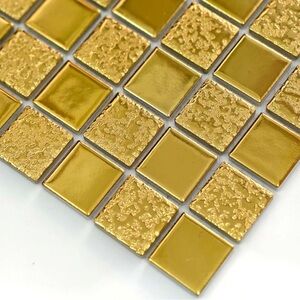 New 5pk Hominter Gold Mosaic Square Backsplash Tiles
